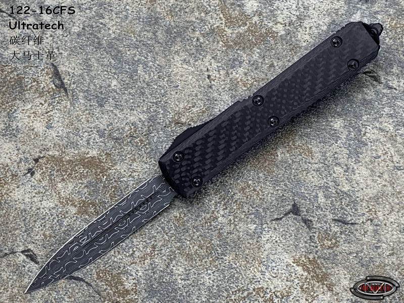 Microtech ΢ 122-16CFS Ultratech D/E Signature Series Carbon Fiber Top Damascusв ̼άֱ ǩϵ˫ֱ(ֻ